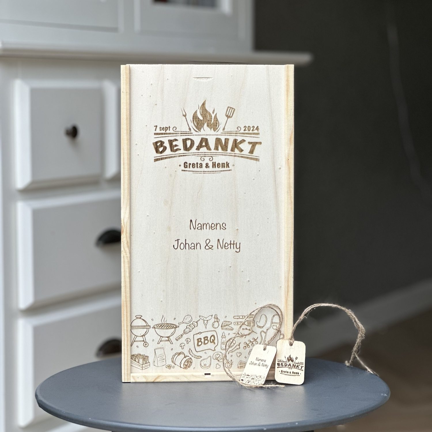 Gepersonaliseerde wijnkist BBQ